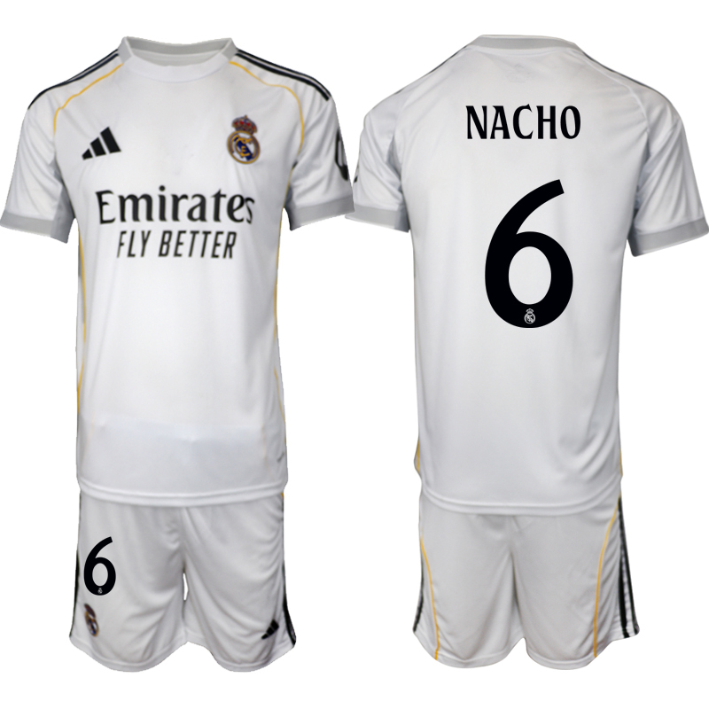 Men 2025-2026 Club Real Madrid home White #6 Soccer Jersey